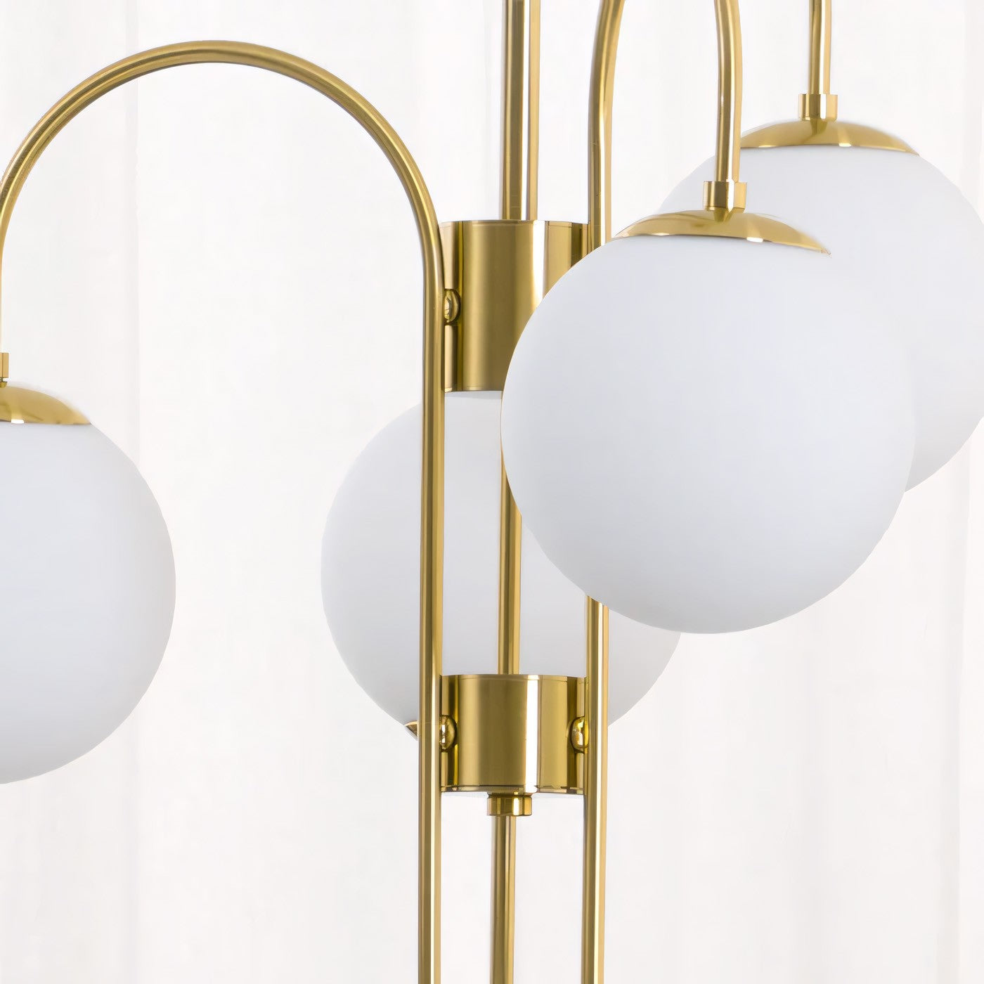 Vekton Vintage Glass Globe Gooseneck Chandelier