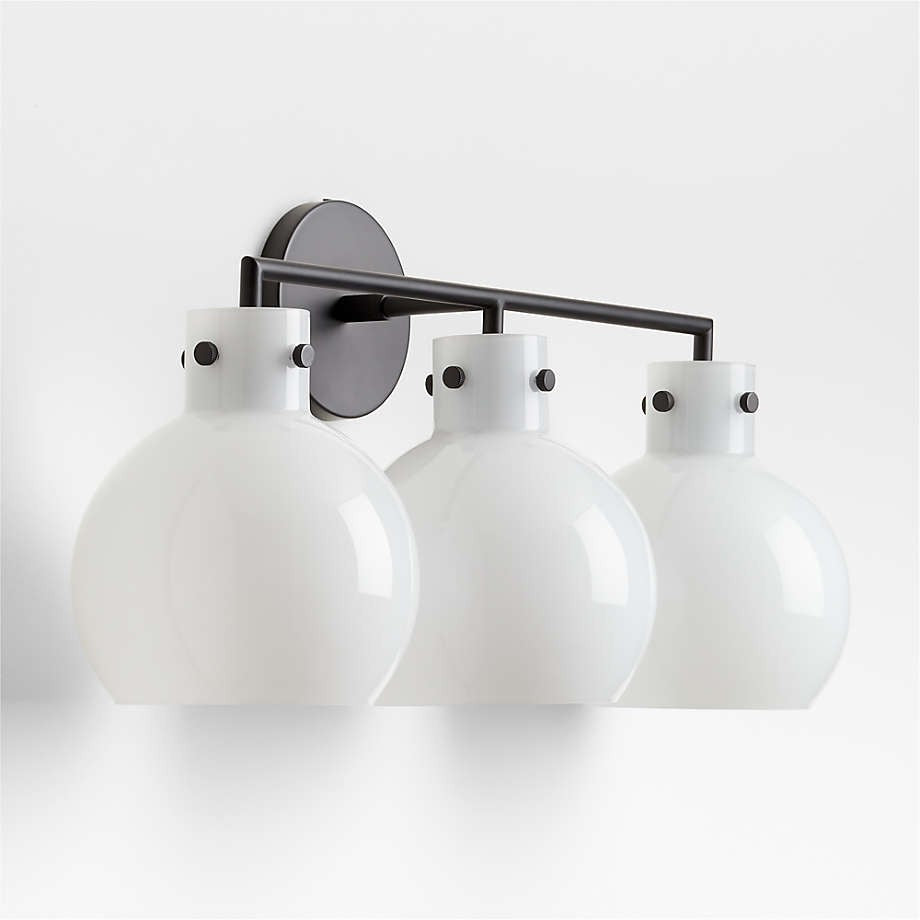 York Minimalist 3-Light Glass Globe Metal Wall Light
