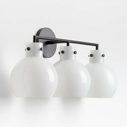 York Minimalist 3-Light Glass Globe Metal Wall Light