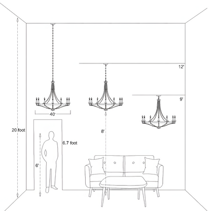 Adele Farmhouse Black Metal Wagon Wheel Chandelier
