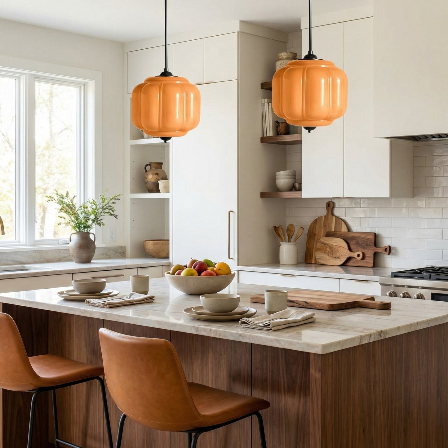 Cyrilith Vintage Milk Glass Oiled Brass Eloise Pendant light