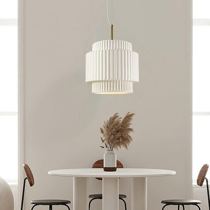 Brisby Striped Frosted Fluted Ceramic Pendant Light