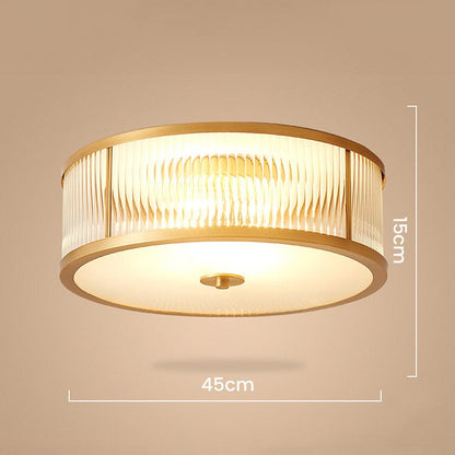 Lavra Brass Round Frosted Glass Ceiling Light