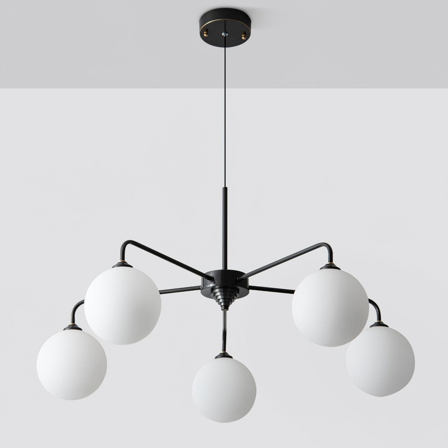 Maytoni Modern 5 Lights White Glass Globe Chandelier