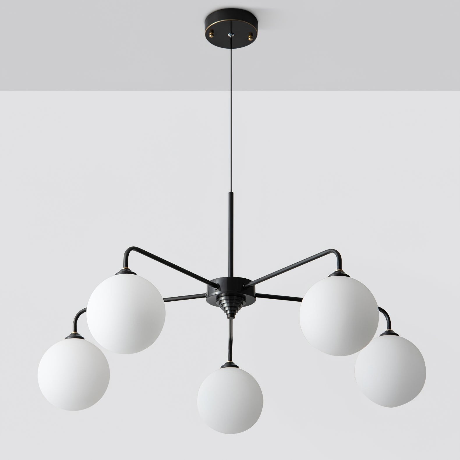 Maytoni Modern 5 Lights White Glass Globe Chandelier