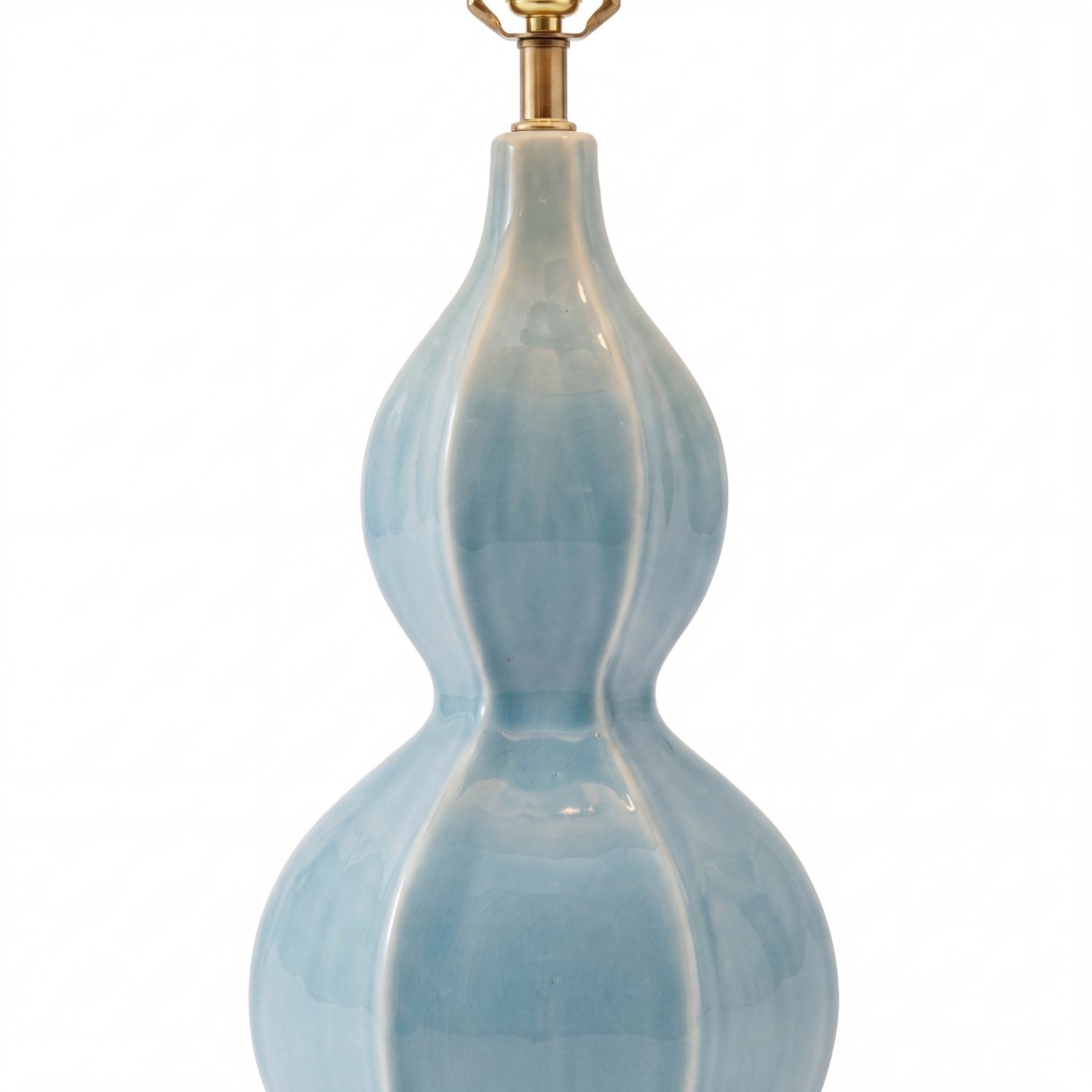 Cresenda Bohemian Fabric Ceramic Gourd Table Lamp