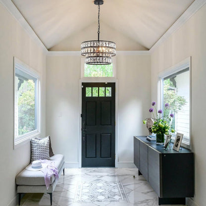 Gracie Luxurious Double Drum Crystal Chandelier