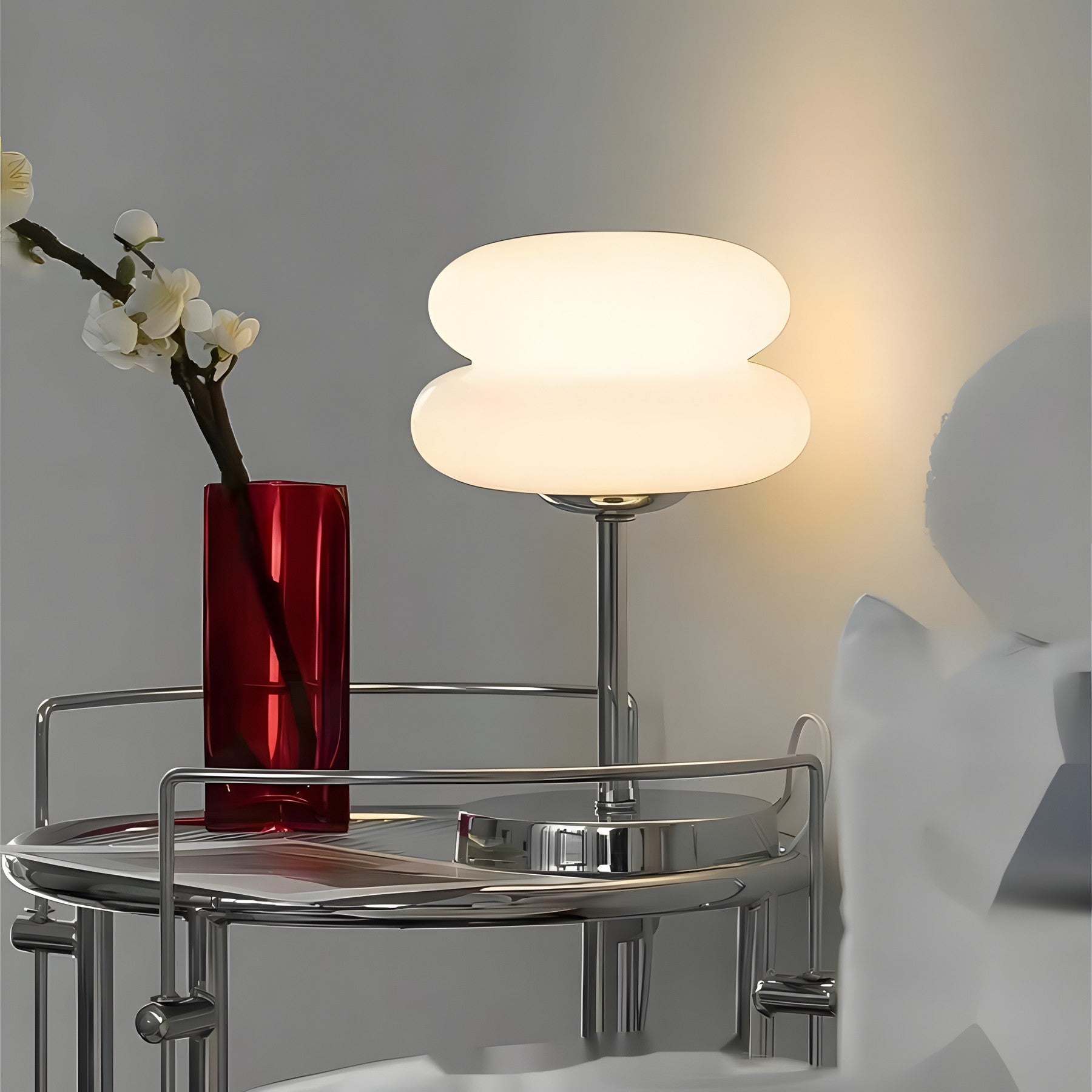 Josie Cream Glass Bauhaus Style Table Lamp
