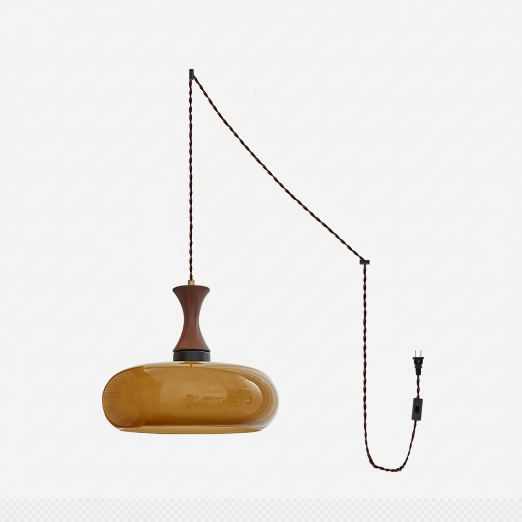Nyxaris Vintage Bauhaus Round Glass Pendant Light