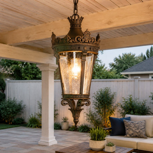 Sawyer Farmhouse Outdoor Patio Black Metal Pendant Light