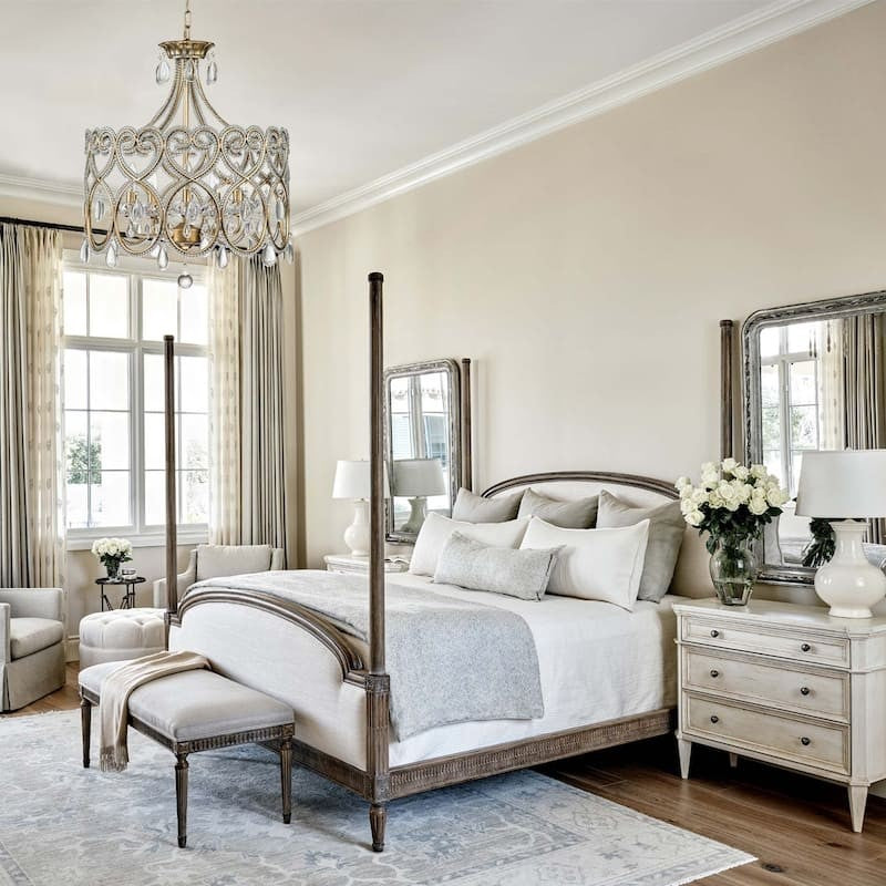 Neve Luxury French Antique Crystal Drum Chandelier