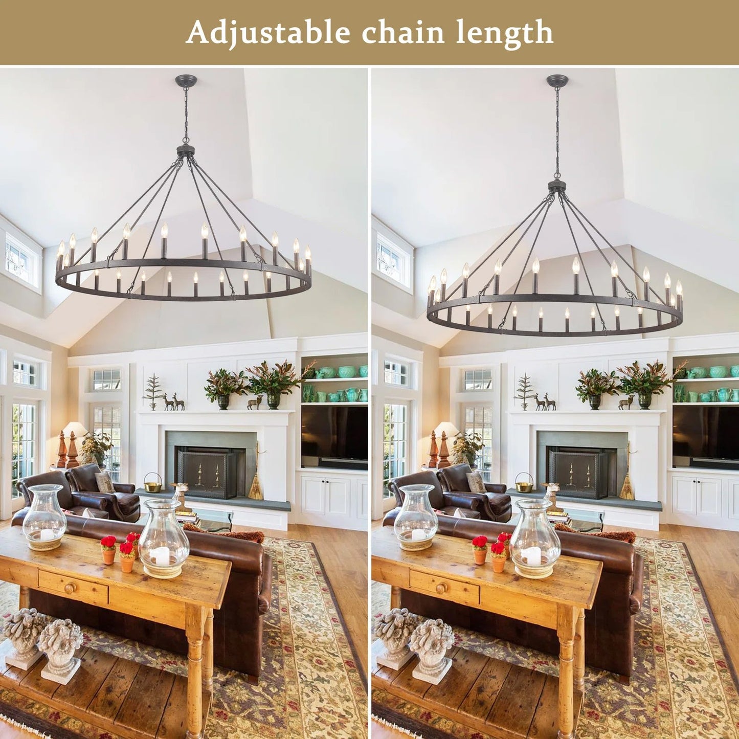 Raeth Farmhouse 24 Lights Wagon Wheel Candle Style Chandelier