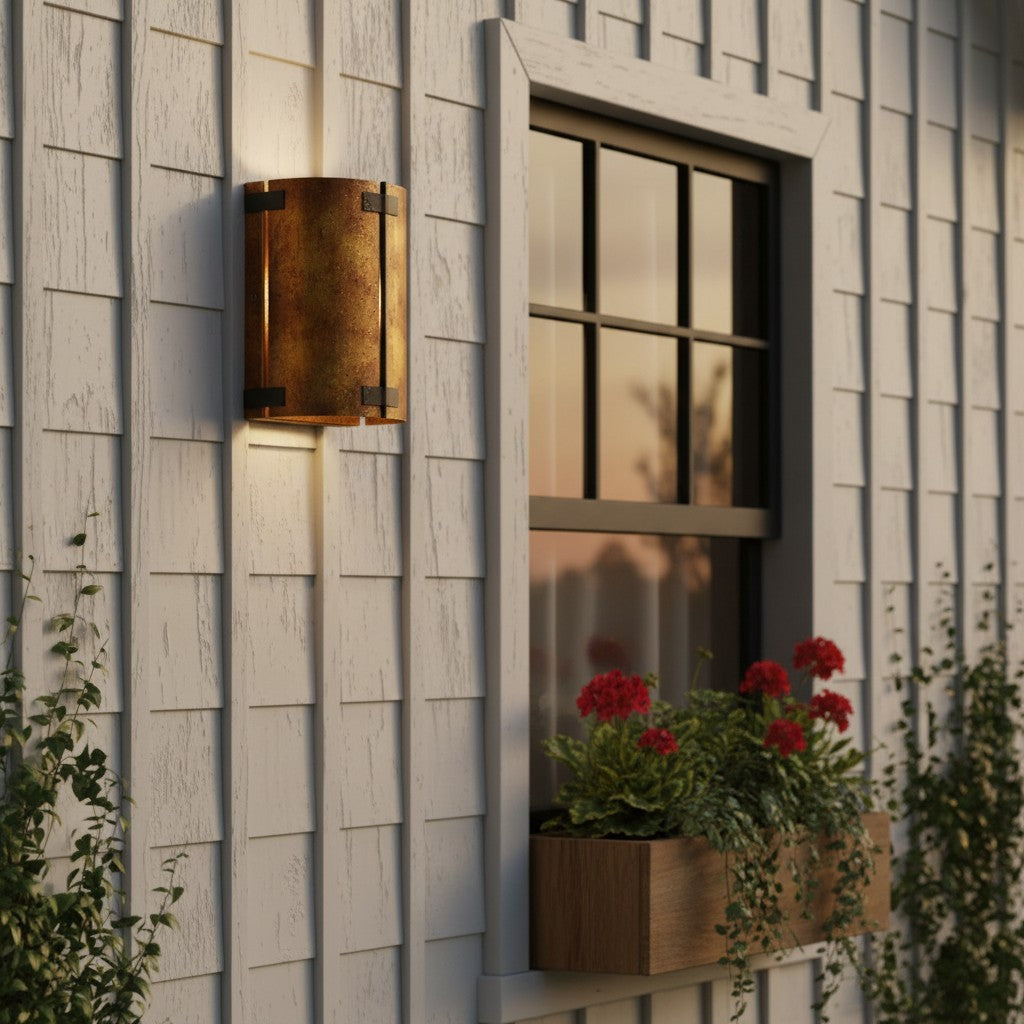 Zoe Industrial Rustic Bronze Cylindrical Metal Wall Sconce