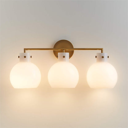 York Minimalist 3-Light Glass Globe Metal Wall Light