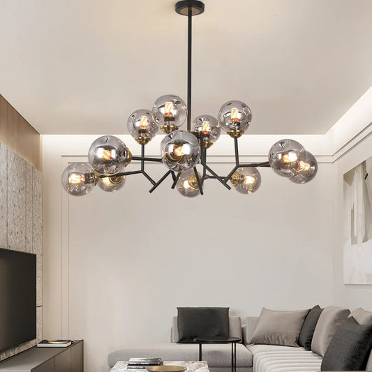 Breckett Modern Smoky Gray Glass Sputnik Chandelier
