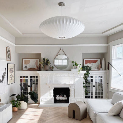 Leocadia White Saucer Nelson Bubble Pendant Light