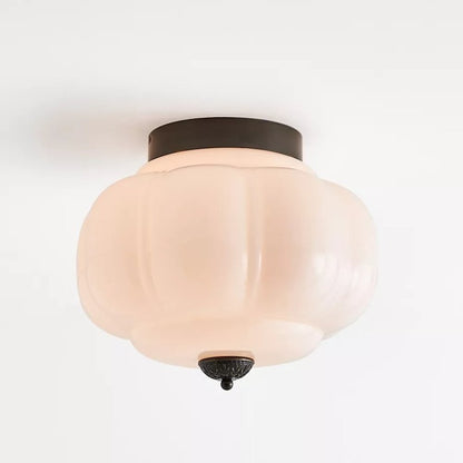 Ozita Retro Milk Glass Semi Flush Mount Eloise Ceiling Light