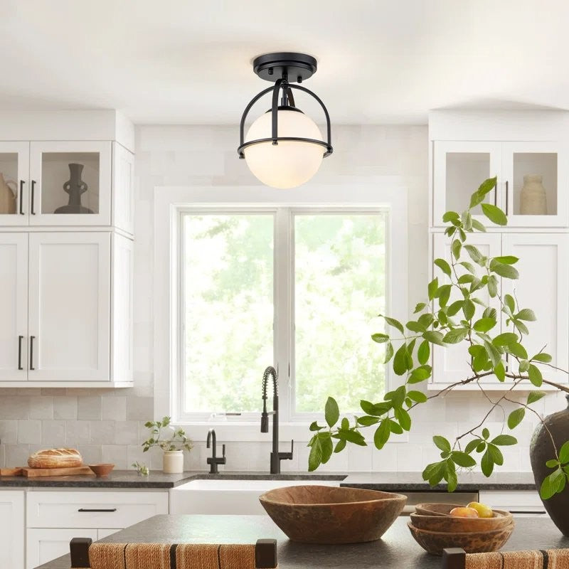 Aurea Vintage Globe Flush Mount Ceiling Light