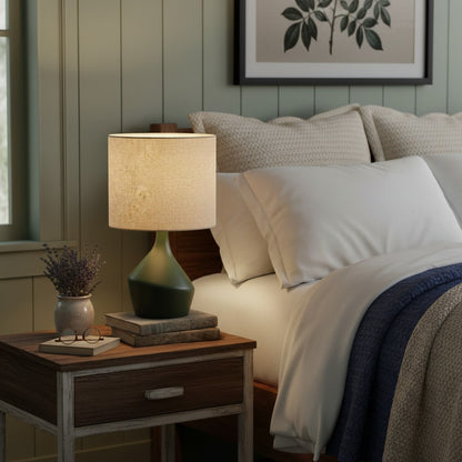 Daphne Vintage Ceramic Linen Shade Table Lamp