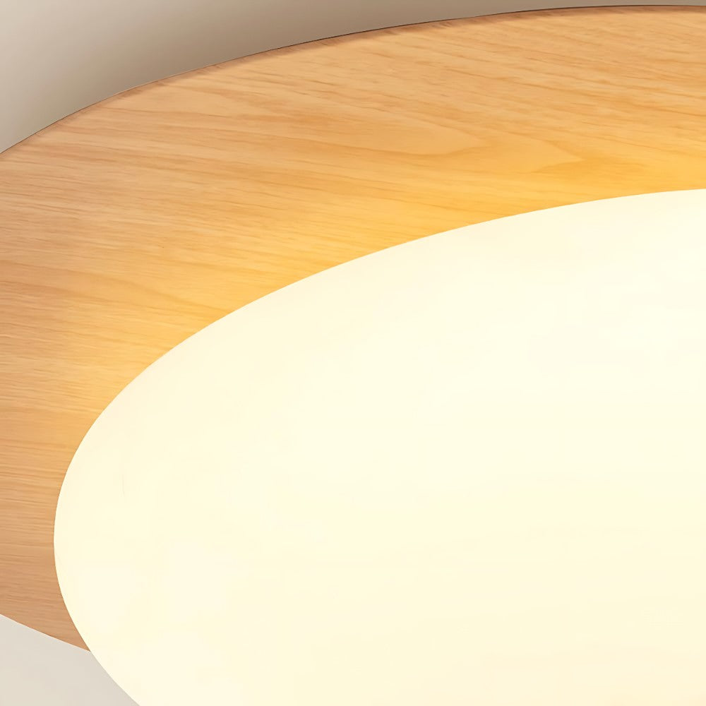 Zephyriel Nordic LED Walnut Pebble Ceiling Light
