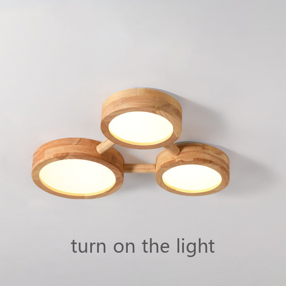 Phelith Modern Multi Heads Wood LED Ceiling Light