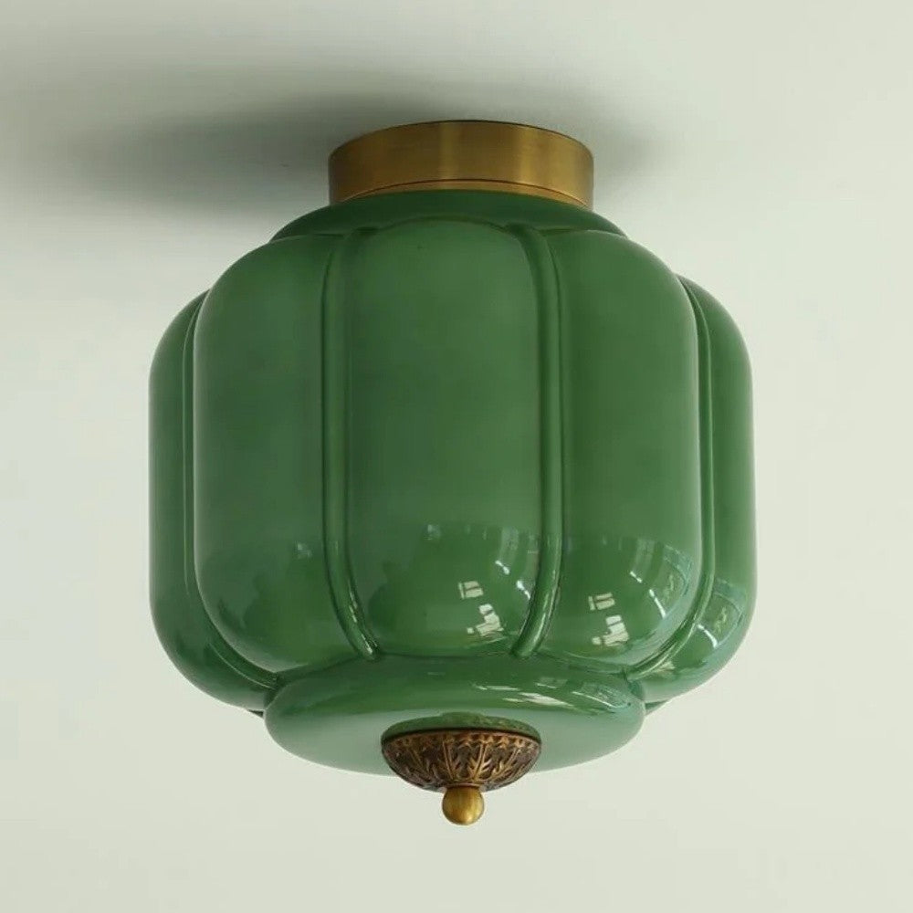 Conran Vintage Milk Glass Semi Flush Mount Eloise Ceiling Light