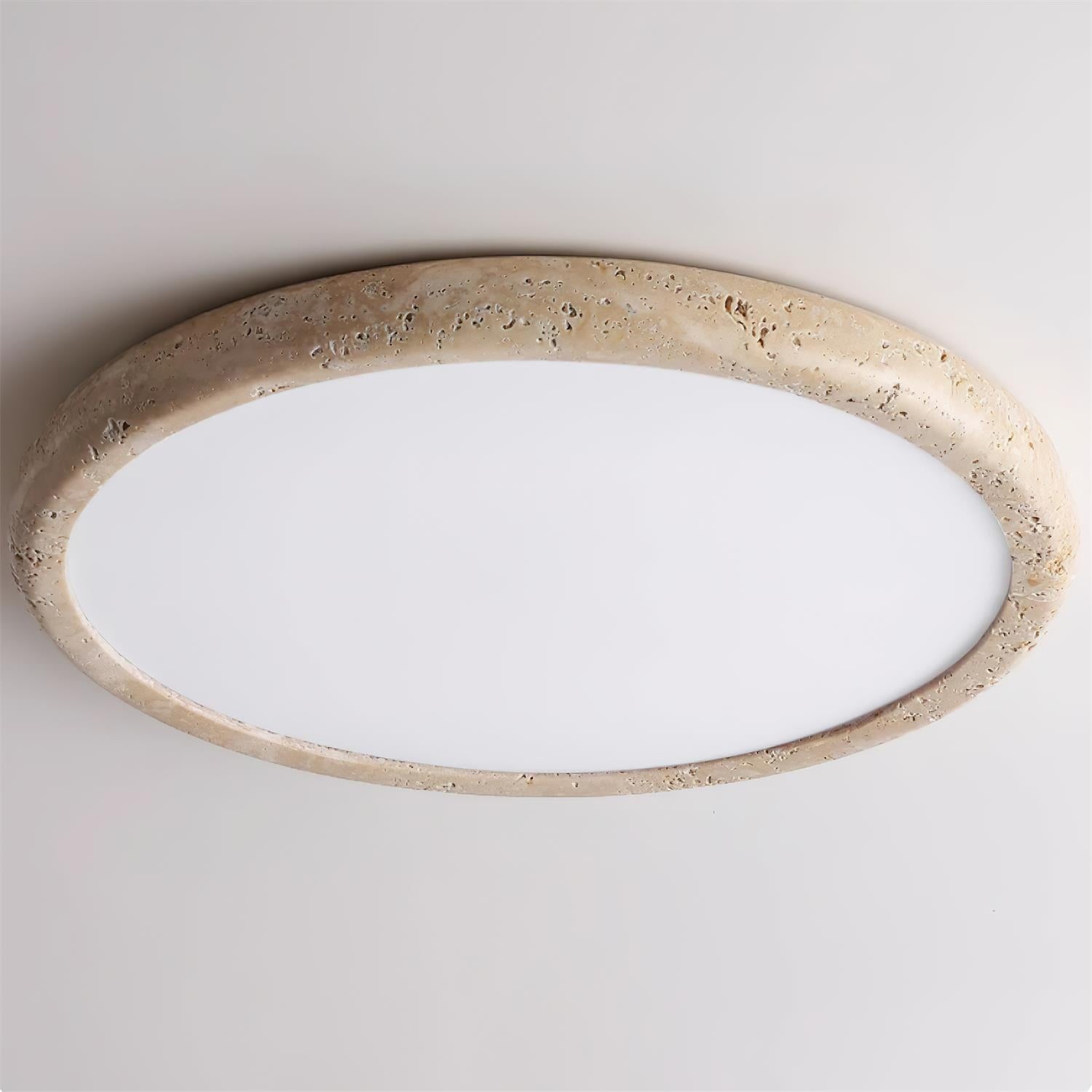 Tatum Modern Travertine Disc LED Ceiling Light