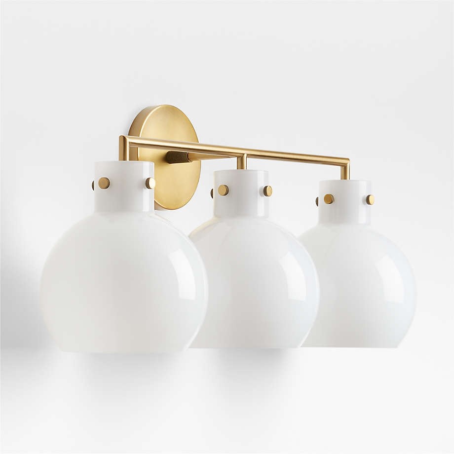 York Minimalist 3-Light Glass Globe Metal Wall Light