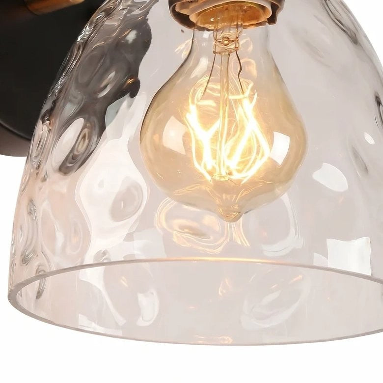 Brant Modern Hammered Glass Dome Vanity Wall Light