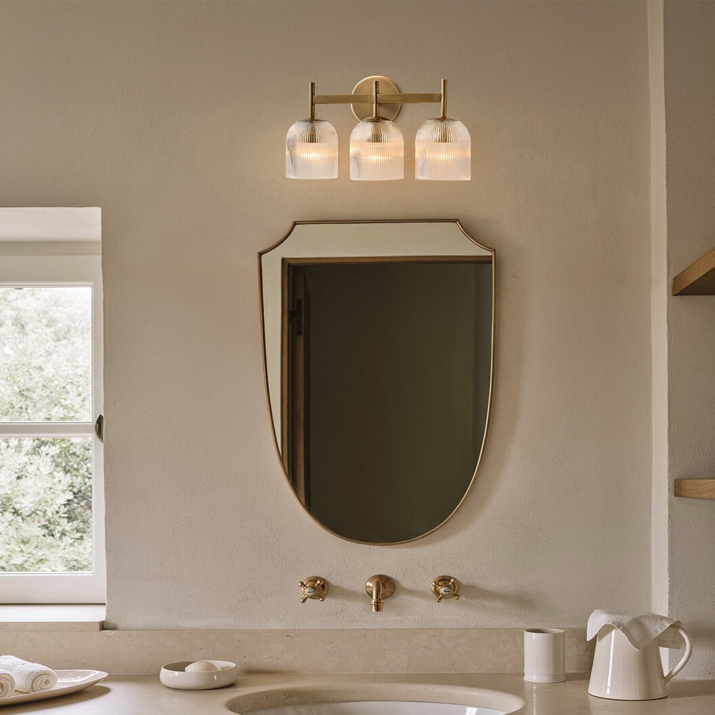 Alain Cooper Ribbed Glass Wall Sconce