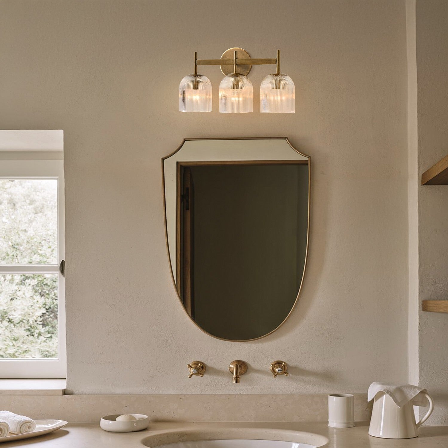 Alain Cooper Ribbed Glass Wall Sconce