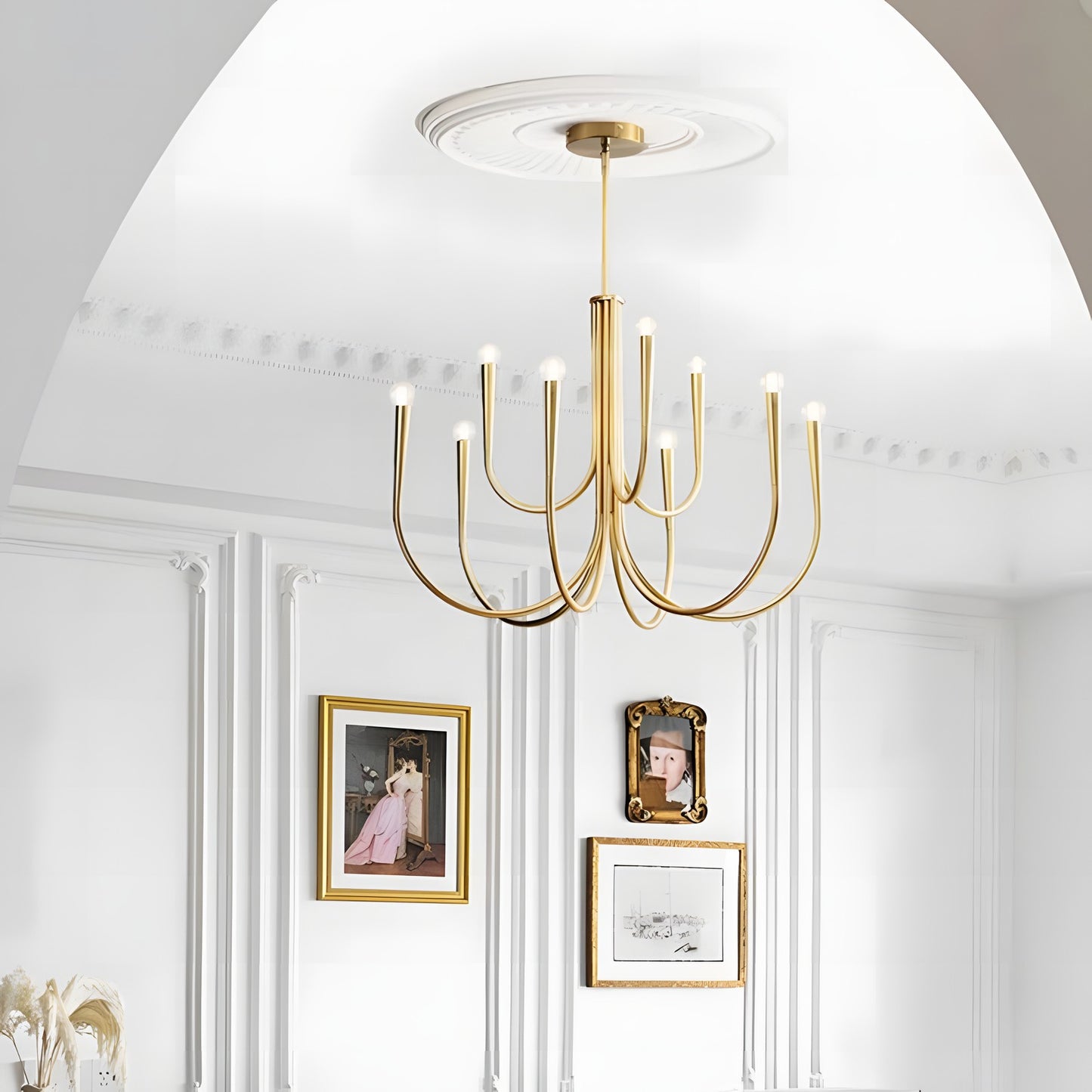 Luren Light Luxury Candle Iron Branch Chandelier