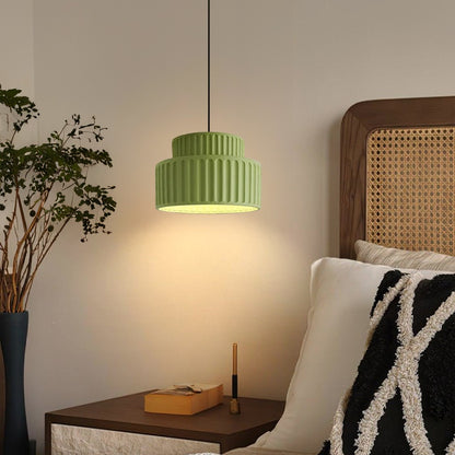 Brisby Striped Frosted Fluted Ceramic Pendant Light