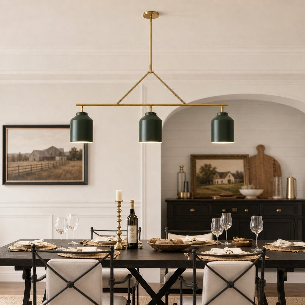 Drilon Elegant Brass Cylinder Shade 3-Light Chandelier