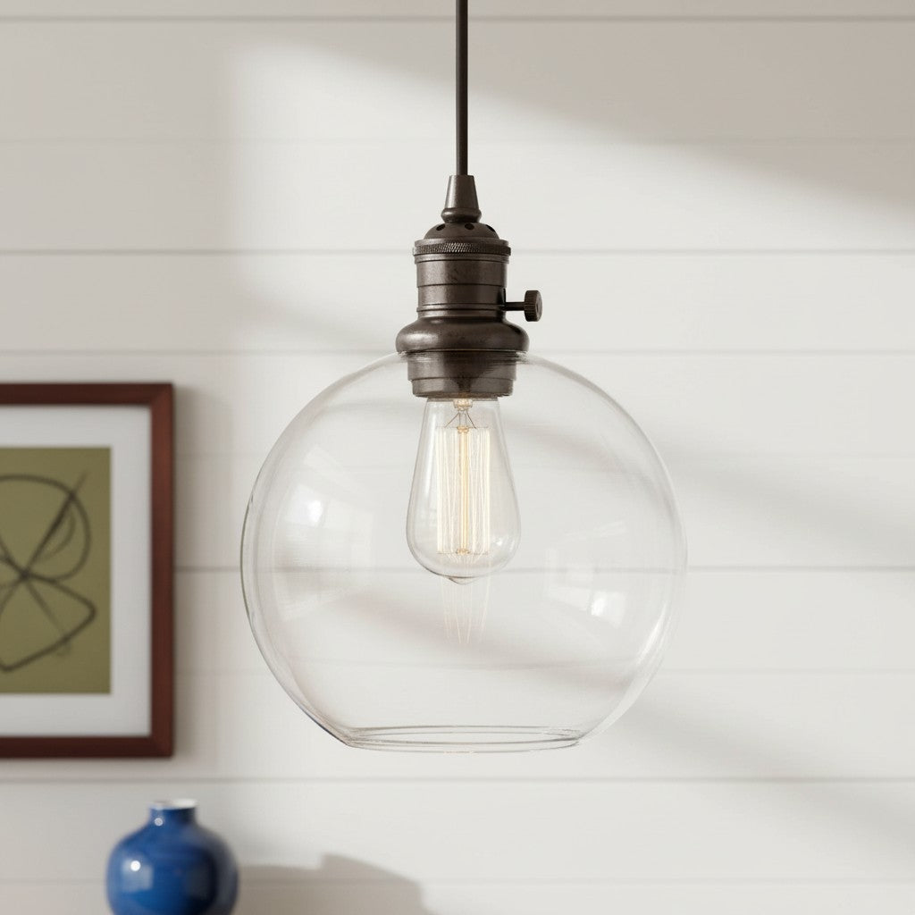 Savion Clear Glass Globe Pendant Light