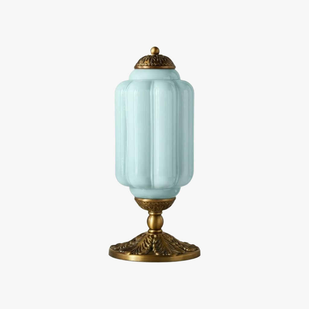 Nexos French Retro Cream Glass Textured Eloise Table Lamp