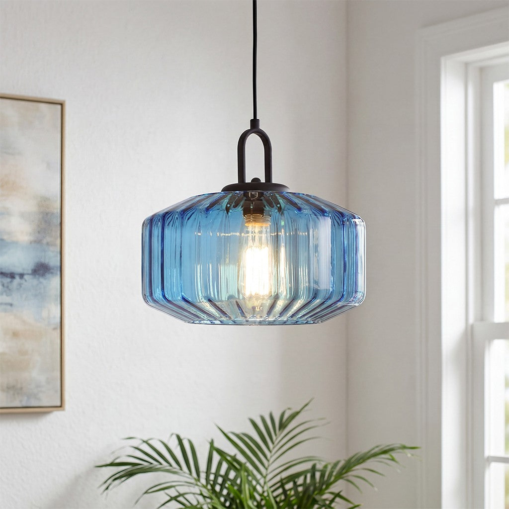 Ivan Vintage Handmade Striped Glass Pendant Light
