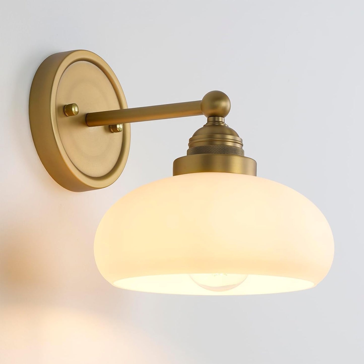 Alberta Bauhaus Milk White Glass Wall Sconce