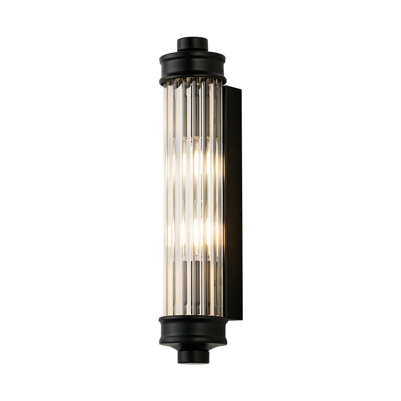 Raelin Retro Cylindrical Ribbed Glass Sconce