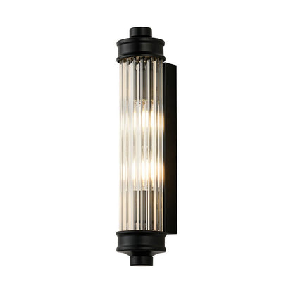 Raelin Retro Cylindrical Ribbed Glass Sconce