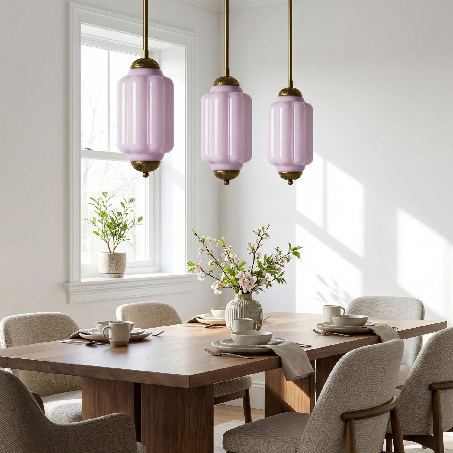 Cyrilith Farmhouse Pumpkin Glass Eloise Pendant Light