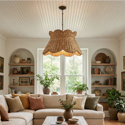 Karinne Natural Flower Rattan Pendant Light