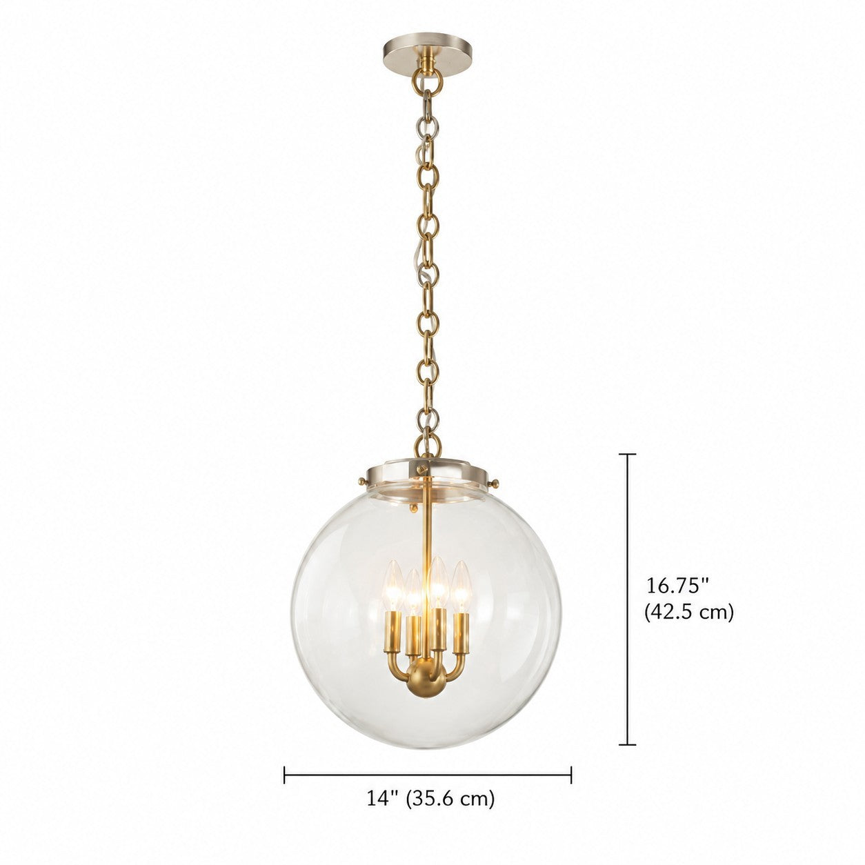 Oona Farmhouse Gold Glass Globe Pendant Light