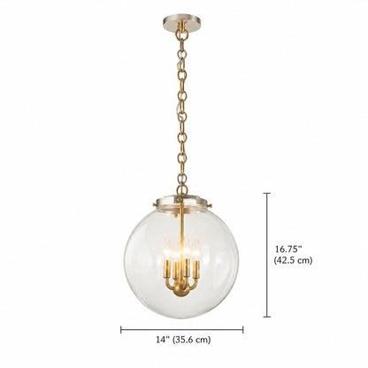 Oona Farmhouse Gold Glass Globe Pendant Light
