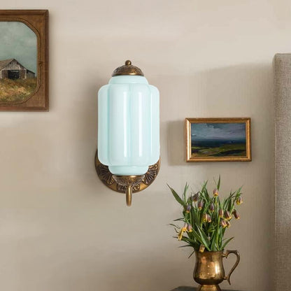 Vintage Elegant Milk Glass Eloise Wall Sconce - Retro Accent Lighting for Bathroom\Bedroom\Hallway