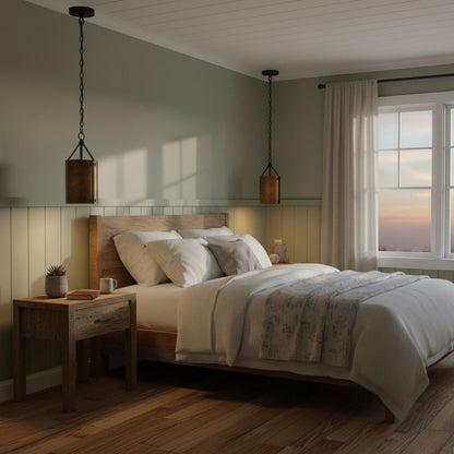 Grange Industrial Rustic Bronze Cylinder Pendant Light
