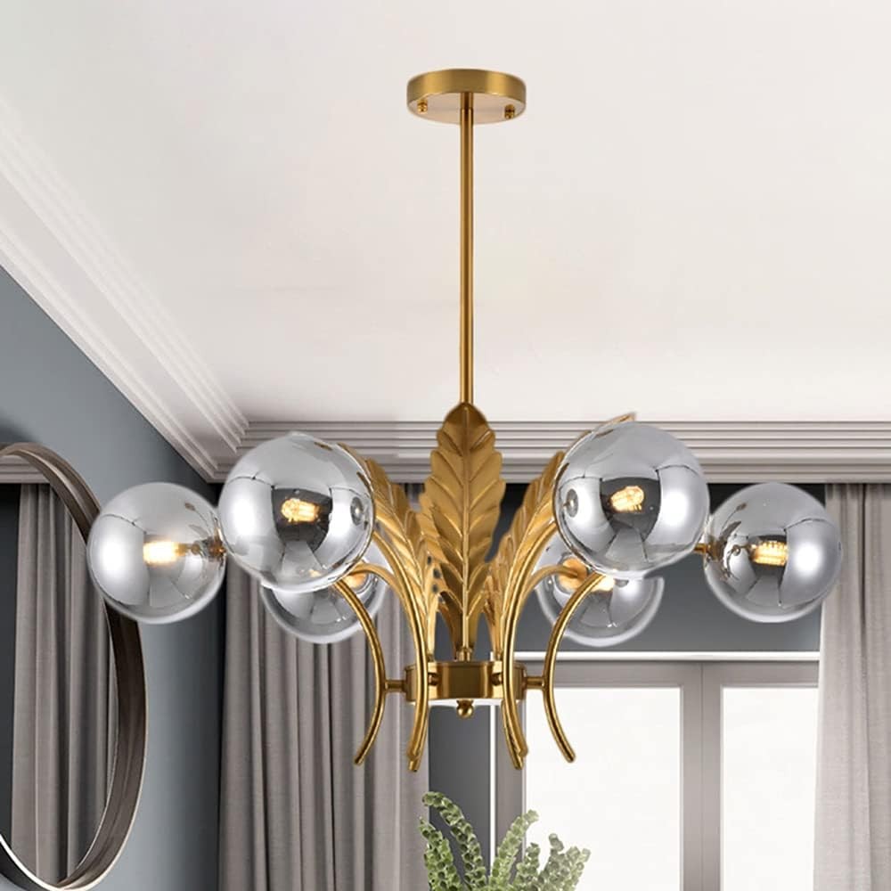 Zephyr Luxury 6-Lights Globe Glass Chandelier