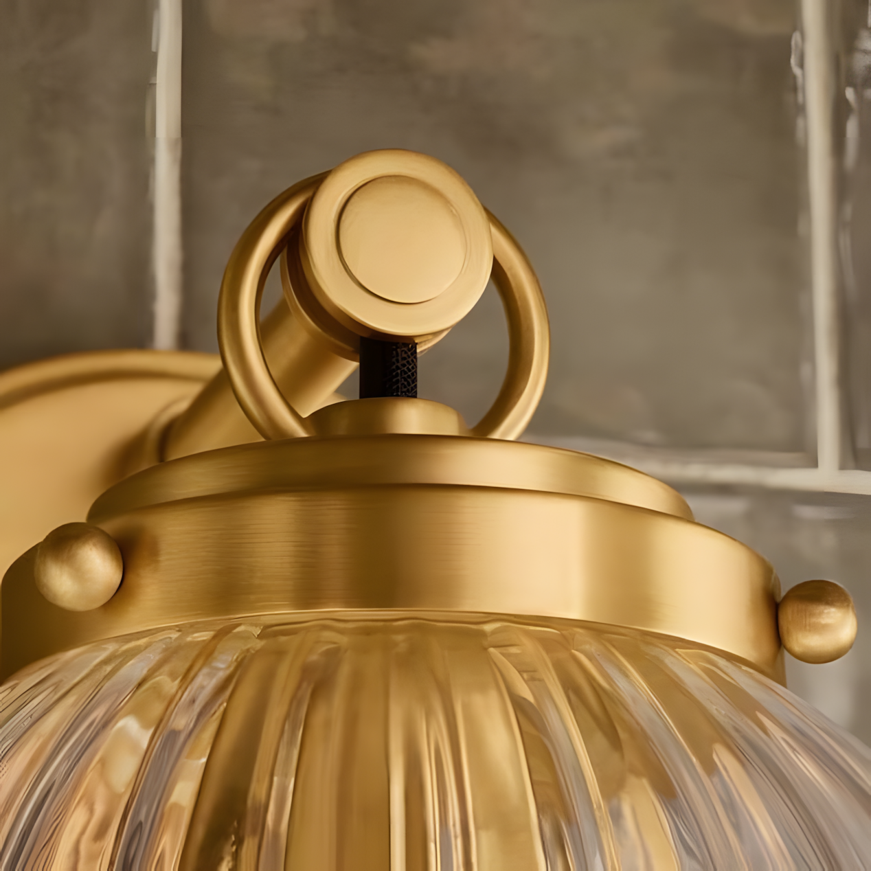 Briar Rustic Cooper Ribbed Glass Globe Sconce