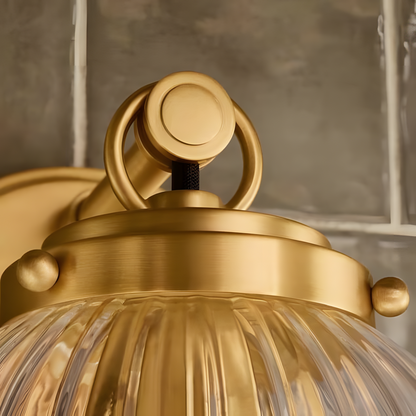Briar Rustic Cooper Ribbed Glass Globe Sconce