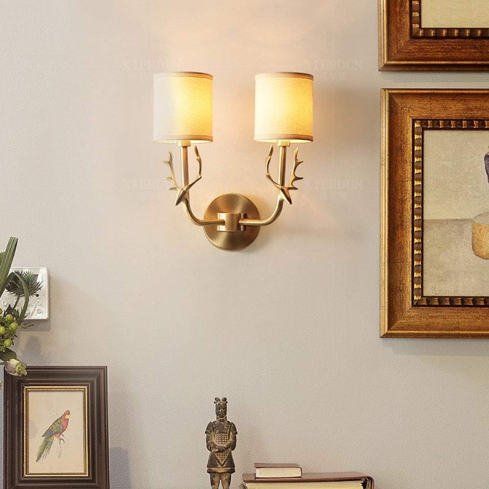 Akshara Farmhouse Brass Deer Head Wall Light